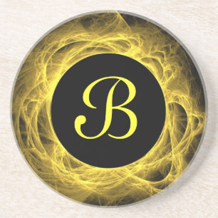Eclipse Series-1-Yellow Fractal coaster--1 of Coaster