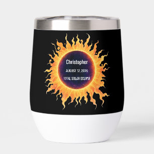 Éclipse solaire totale aquarelle audacieuse Nom 20