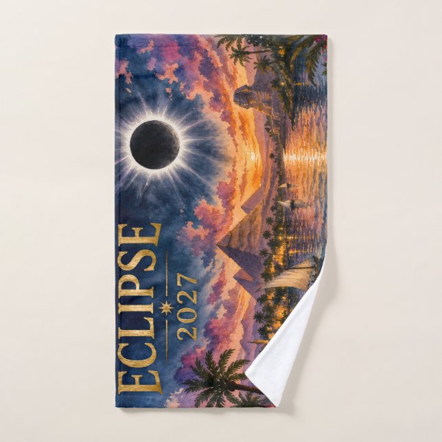 Éclipse solaire totale de 2027 en Égypte (Serviette à main)