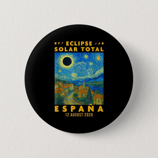 Eclipse Solar Total España 2026  2 Inch Round Button (Front)