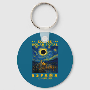 Eclipse Solar Total España 2026 Keychain