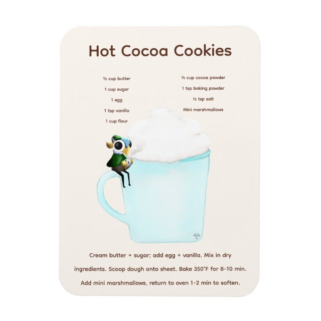 Eclipse the Dragon Hot Cocoa Cookie Recipe Magnet (Vertical)
