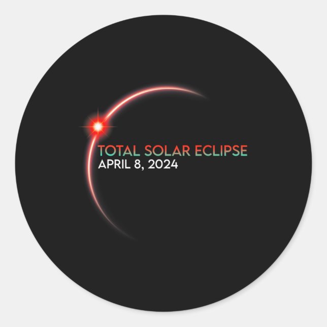 Eclipse Total Solar Eclipse 2024 2  Classic Round Sticker (Front)