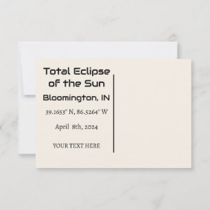 Éclipse totale de la carte postale personnalisée S