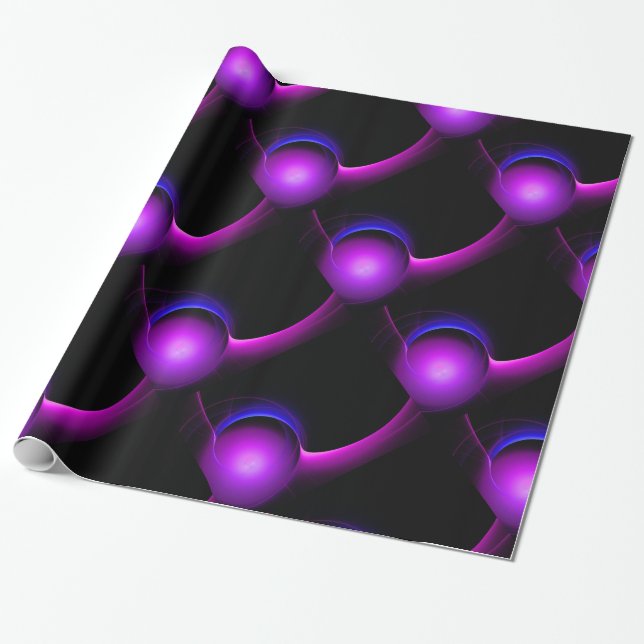 ECLIPSE Vibrant Blue Purple Black Wrapping Paper (Unrolled)