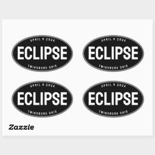 Eclipse watch destination in your town editable oval sticker