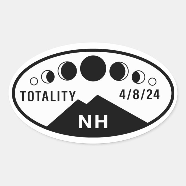 Eclipse Water Bottle Sticker - New Hampshire - 24 (Front)