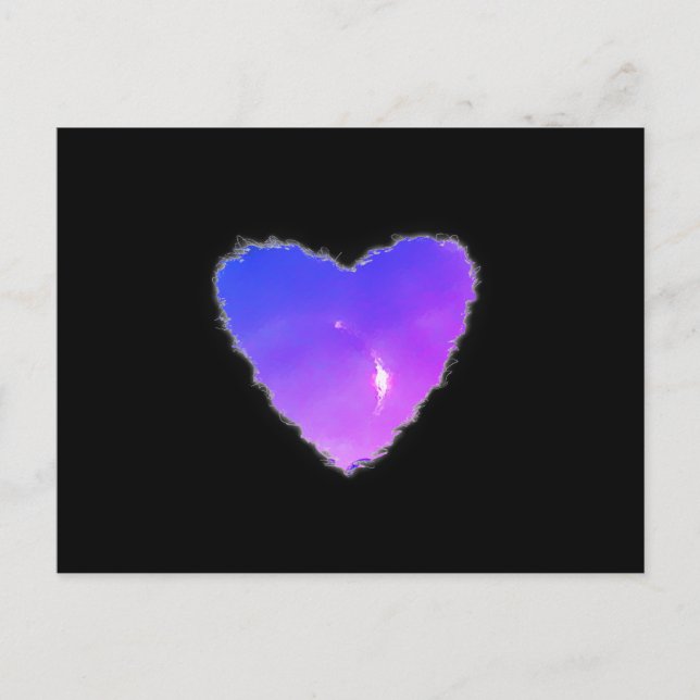 Eclipsed Heart in the Clouds Valentine Love Holiday Postcard (Front)