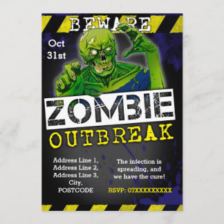 Éclosion de Zombie Halloween Invitation de la fête
