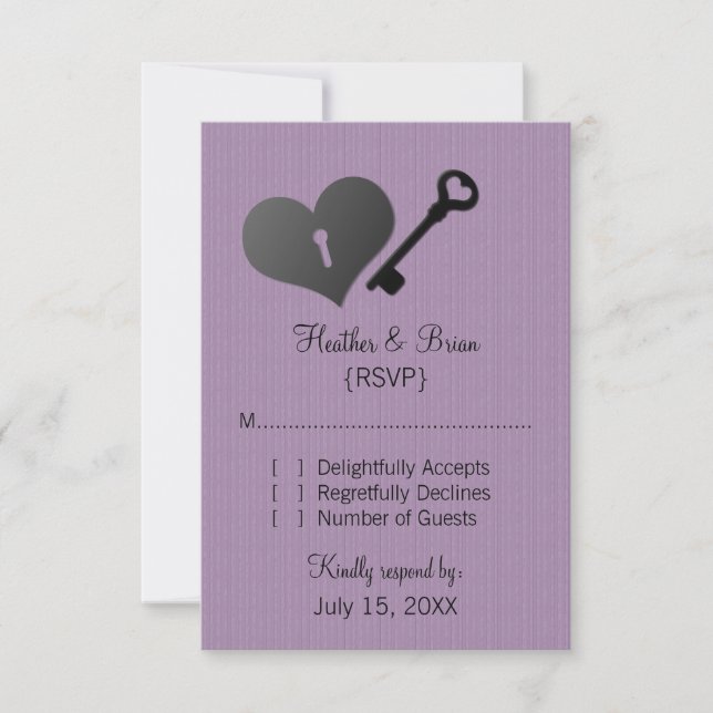 Écluse cardiaque Lilac et carte de réponse clé (Devant)