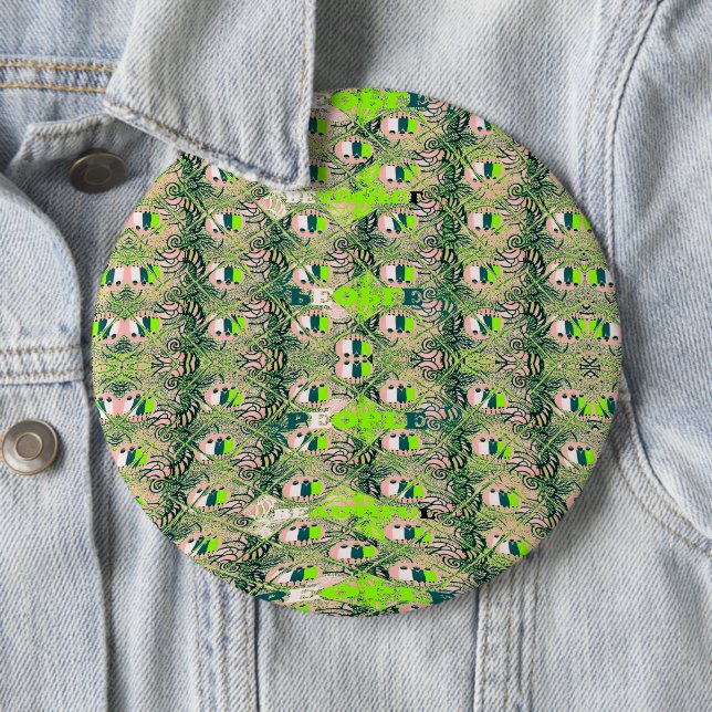 Eco Africa Motif – Nature-Inspired African Art 6 Inch Round Button (In Situ)