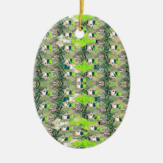 Eco Africa Motif – Nature-Inspired African Art Ceramic Ornament (Front)