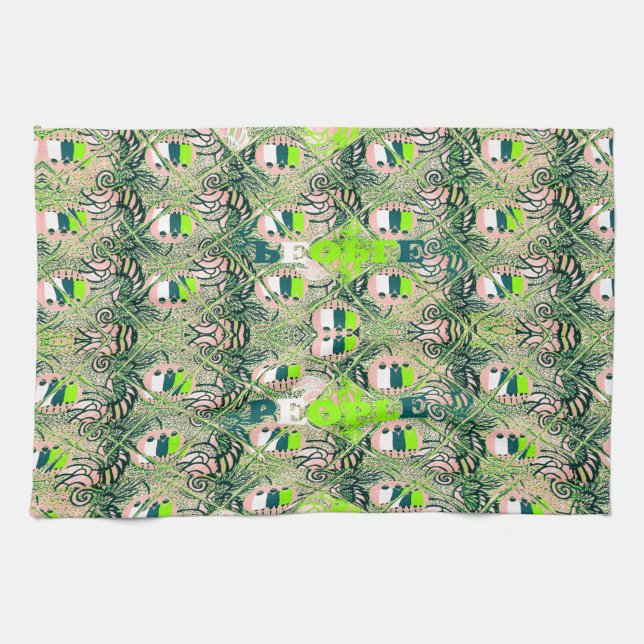 Eco Africa Motif – Nature-Inspired African Art Kitchen Towel (Horizontal)