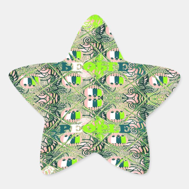 Eco Africa Motif – Nature-Inspired African Art Star Sticker (Front)