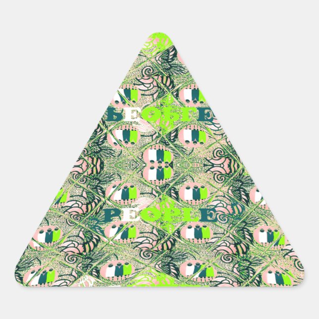 Eco Africa Motif – Nature-Inspired African Art Triangle Sticker (Front)