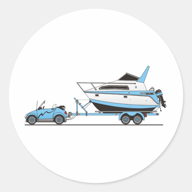 Eco Car Power Boat Classic Round Sticker (Front)