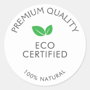 Eco certified Simple text  Classic Round Sticker