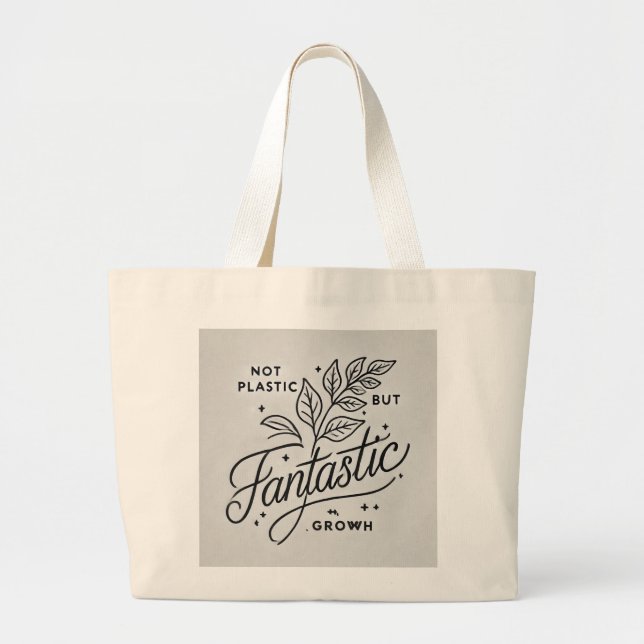 Eco-Chic Reusable Tote Bag – "Not Plastic, But Fan (Front)