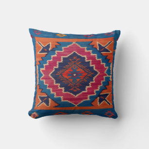 Eco-Conscious Blue Kilim Pillows: Sustainable  Throw Pillow