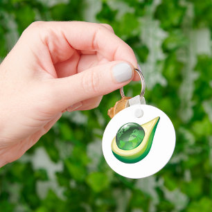 Eco Earth Avocado Globe Sustainable Planet  Keychain