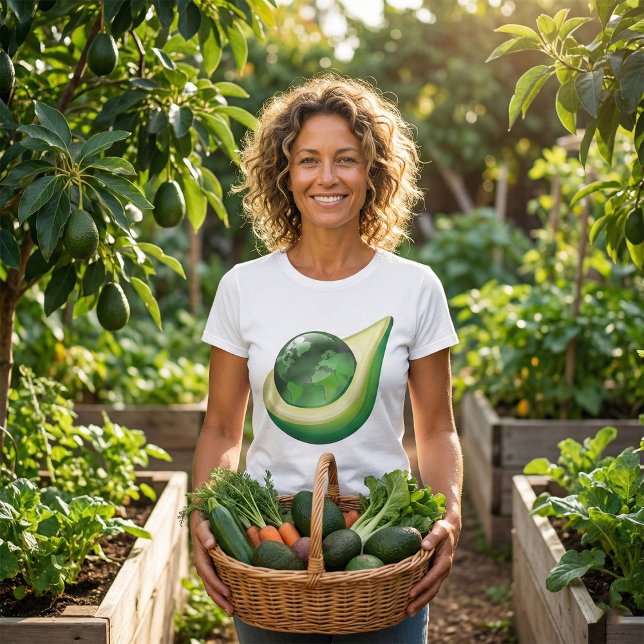 Eco Earth Avocado Globe Sustainable Planet  T-Shirt (Creator Uploaded)