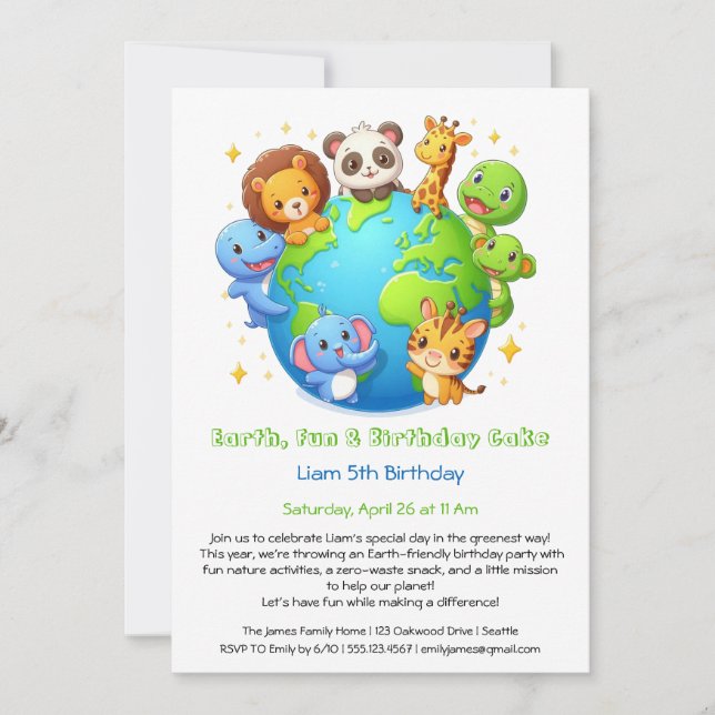 Eco-Friendly Birthday Invitation (Front)