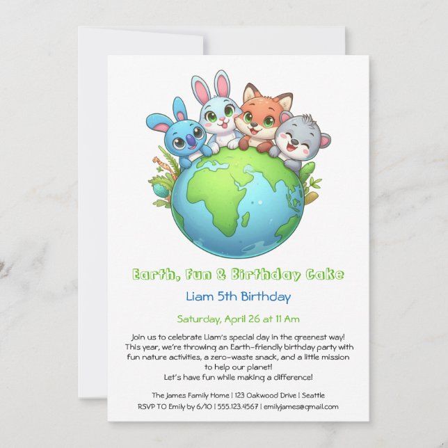 Eco-Friendly Birthday Invitation (Front)