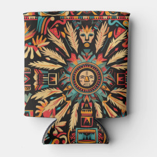 Eco-friendly Cerulean "Aztec Dream" Insulated Can  Cooler