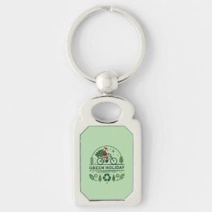 Eco-Friendly Christmas Decor Green Holiday Art Keychain
