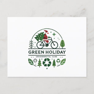 Eco-Friendly Christmas Decor Green Holiday Art Postcard