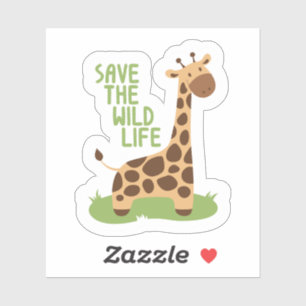 Eco Friendly Custom-Cut Sticker Save The Wildlife