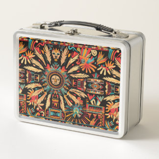 Eco-Friendly Cyan "Aztec Dream" Stainless Lunchbox