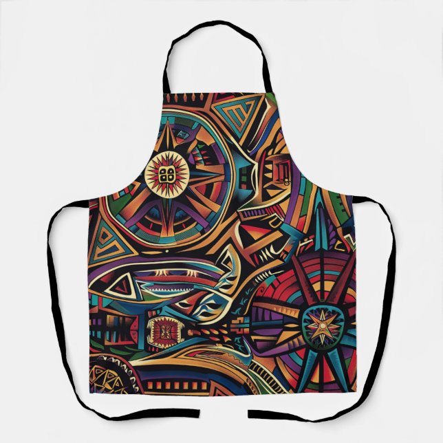 Eco-Friendly Cyan "Chronicle of the Ancients" Apro Apron (Front)