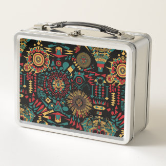 Eco-Friendly Cyan "Heritage-Inspired Patterns" Lun Metal Lunch Box