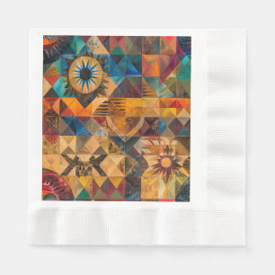 Eco-Friendly Cyan "Inherited Artistry" Coastal Lun Napkin