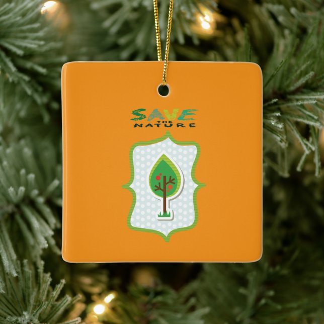 Eco-Friendly Evergreen Design Ceramic Ornament (Tree)
