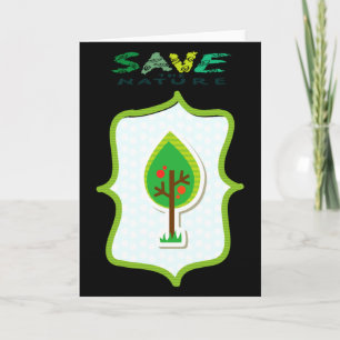 Eco Friendly Evergreen Design T Shirt Card