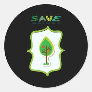 Eco Friendly Evergreen Design T Shirt Classic Round Sticker