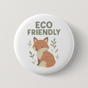 Eco Friendly Fox 2 Inch Round Button