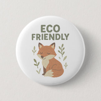 Eco Friendly Fox 2 Inch Round Button