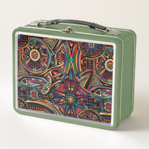 Eco-Friendly Green "Chronicle of the Ancients" Lun Metal Lunch Box