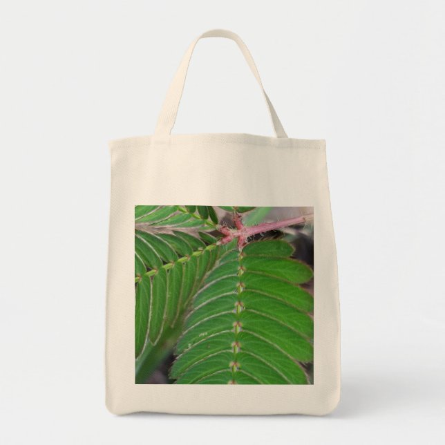 Eco-Friendly Grocery Tote with Green Leaf Design Bag (Front)