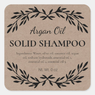 Eco Friendly Homemade Solid Shampoo Labels