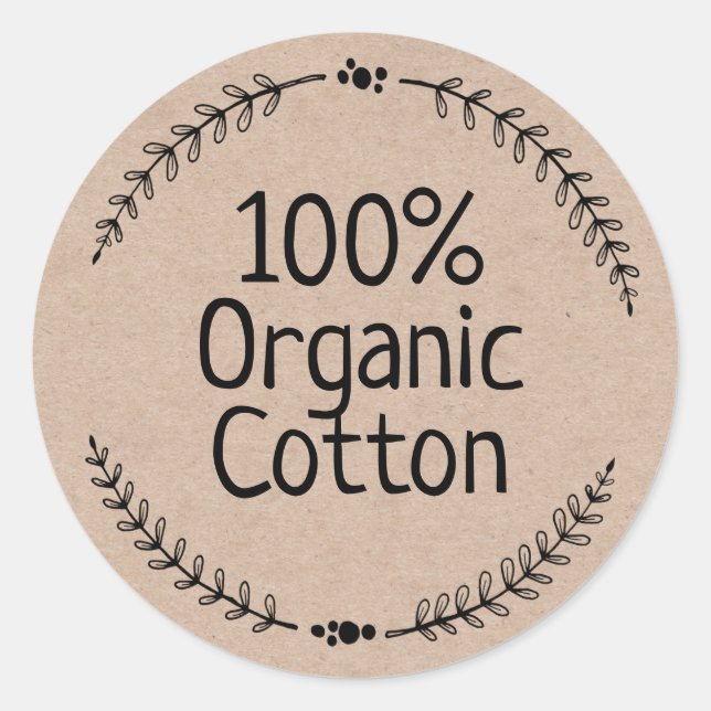 Eco Friendly Kraft 100% Cotton Classic Round Sticker (Front)