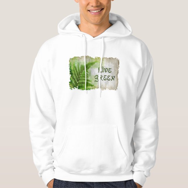 Eco Friendly "Live Green" Sweat - shirt à capuche  (Devant)