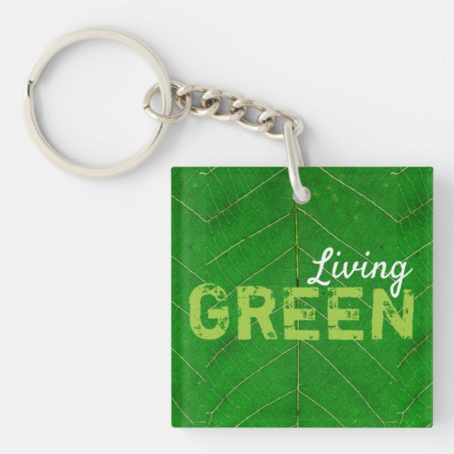 Eco Friendly Living Green Keychain (Front)