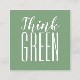 Eco friendly minimalist pro environment green squa square business card