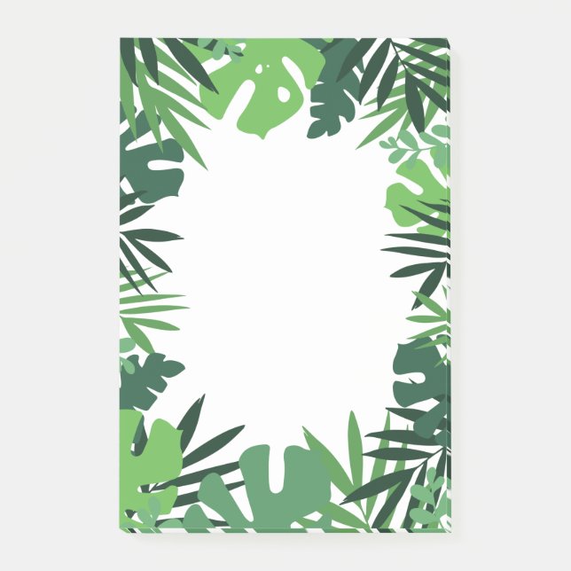 Eco friendly palm leaves, tropical design post-it notes (Front)