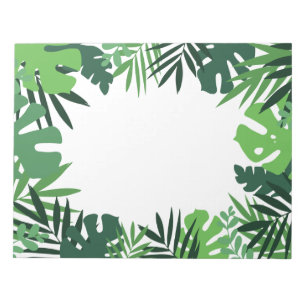 Eco friendly palm leaves, tropical green jungle notepad