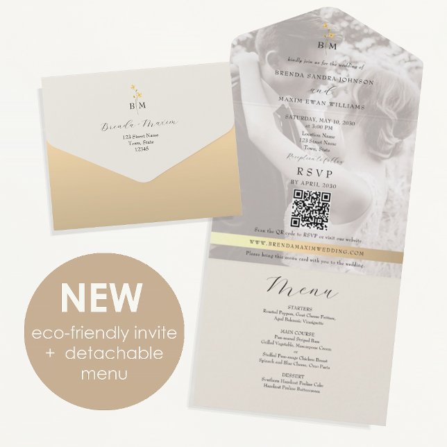 Eco-Friendly Photo Wedding All In One Invitation (Creator Uploaded)